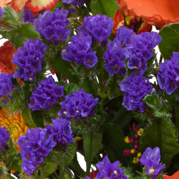 Blumenstrauß Herbstfrisch mit Halloren Kugeln & Vase