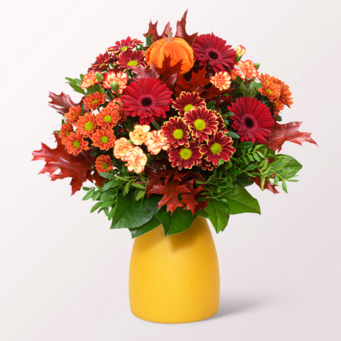Flower Bouquet Herbststrahlen with Halloren Balls & vase