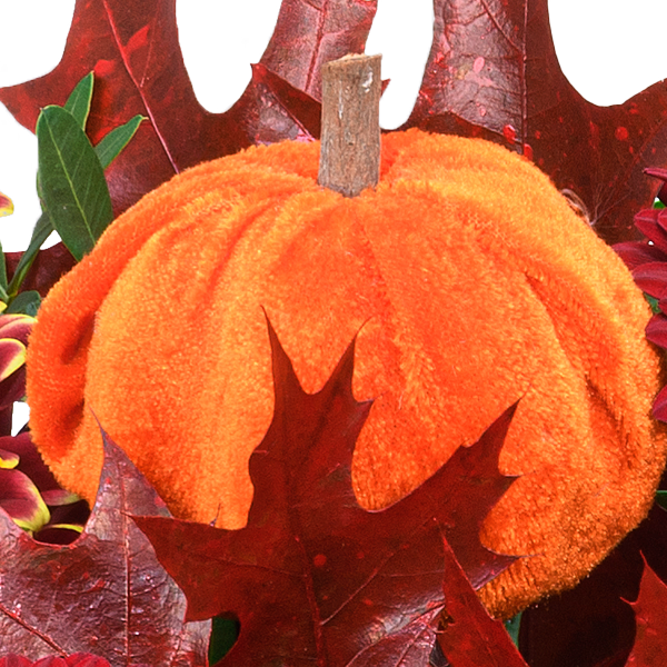 Blumenstrauß Herbststrahlen mit Halloren Kugeln & Vase