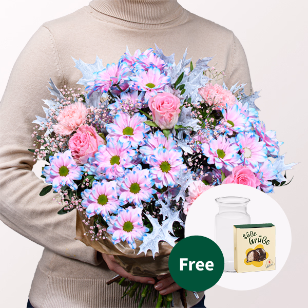 Flower Bouquet Herbstlichter with Halloren Balls & vase