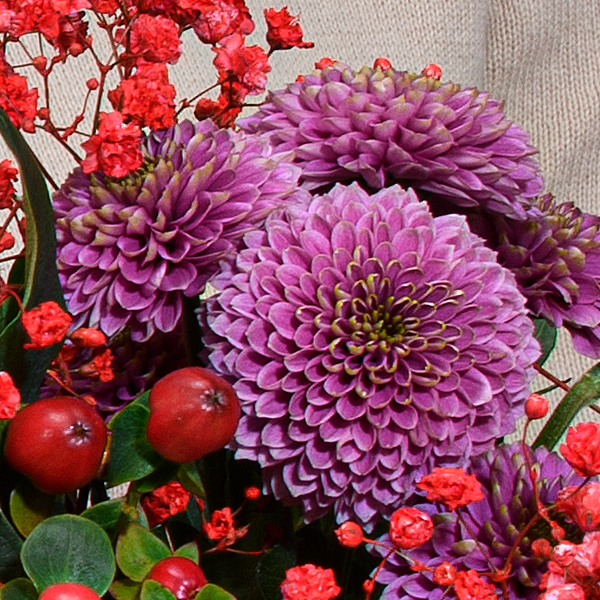 Flower Bouquet Danke with vase & 3 Ferrero Giotto