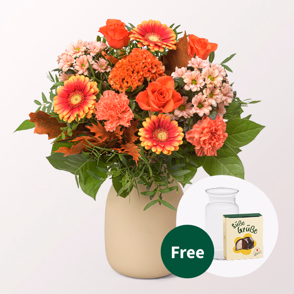 Flower Bouquet Herbstglück with Halloren Balls & vase