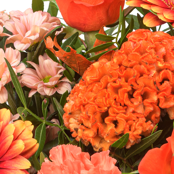 Blumenstrauß Herbstglück mit Halloren Kugeln & Vase