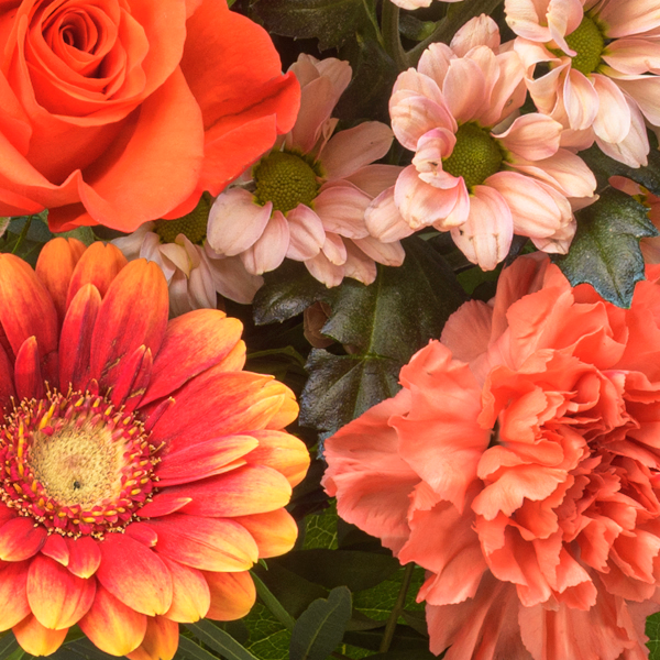 Blumenstrauß Herbstglück mit Halloren Kugeln & Vase