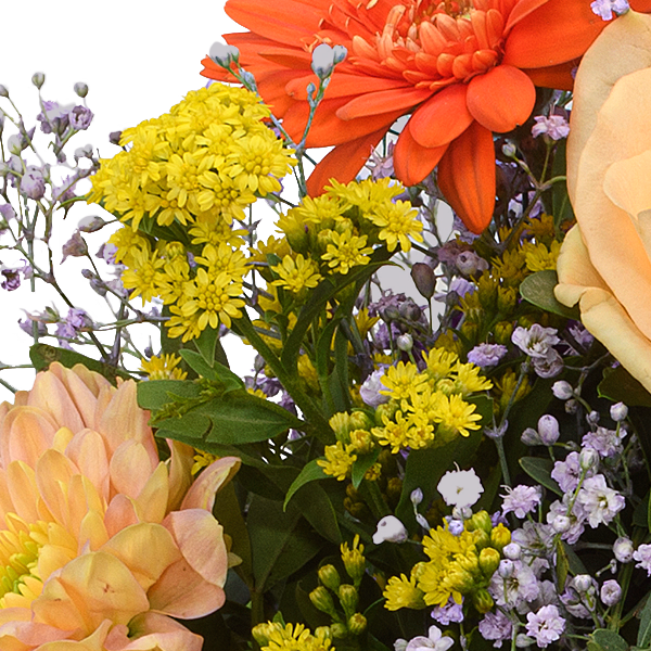 Blumenstrauß Herbstlaune mit Halloren Kugeln & Vase