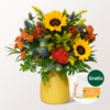 Blumenstrauß Herbsterwachen mit Vase & Teaballs & Ferrero Giotto 3er
