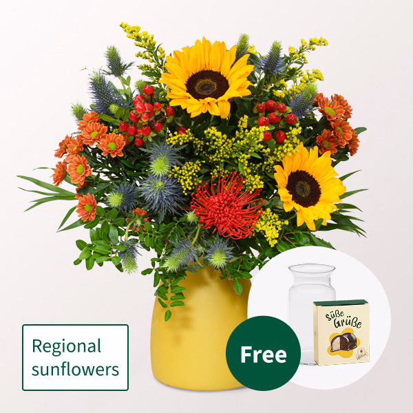 Flower Bouquet Herbsterwachen with Halloren Balls & vase