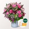 Blumenstrauß Herbstschönheit mit Vase & Teaballs & Ferrero Giotto 3er
