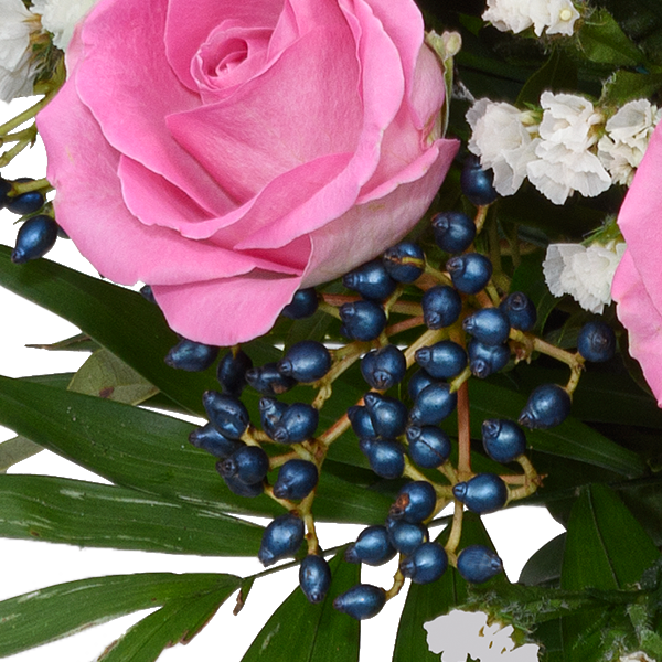 Blumenstrauß Meisterwerk mit Vase & Ferrero Giotto 3er