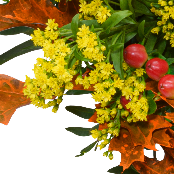 Premiumstrauß Herbstmix mit Premiumvase & Ferrero Giotto 3er