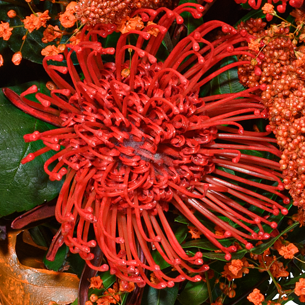 Premiumstrauß Leuchtfeuer mit Premiumvase & Ferrero Giotto 3er