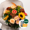 Premiumstrauß Ode an den Herbst mit Premiumvase & Teaballs & Ferrero Giotto 3er
