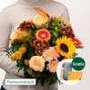 Premiumstrauß Ode an den Herbst mit Premiumvase & Ferrero Giotto 3er & Teaballs