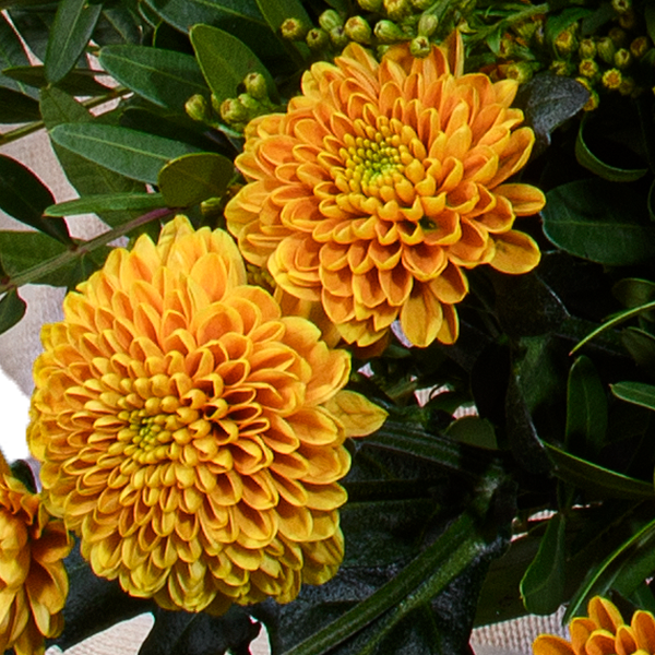 Premiumstrauß Ode an den Herbst mit Premiumvase & Ferrero Giotto 3er