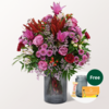 Premium Bouquet Abendsonne with Premium Vase & Teaballs & 3 Ferrero Giotto