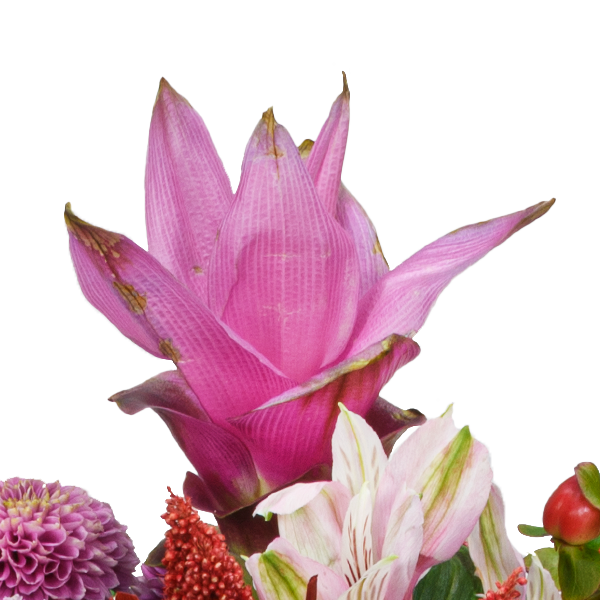 Premiumstrauß Abendsonne mit Premiumvase & Ferrero Giotto 3er