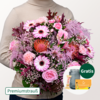 Premiumstrauß Herbstduft mit Premiumvase & Teaballs & Ferrero Giotto 3er