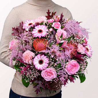 Premiumstrauß Herbstduft mit Premiumvase & Halloren Kugeln