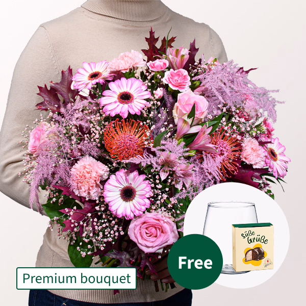 Premium Bouquet Herbstduft with Premium Vase & Halloren Balls