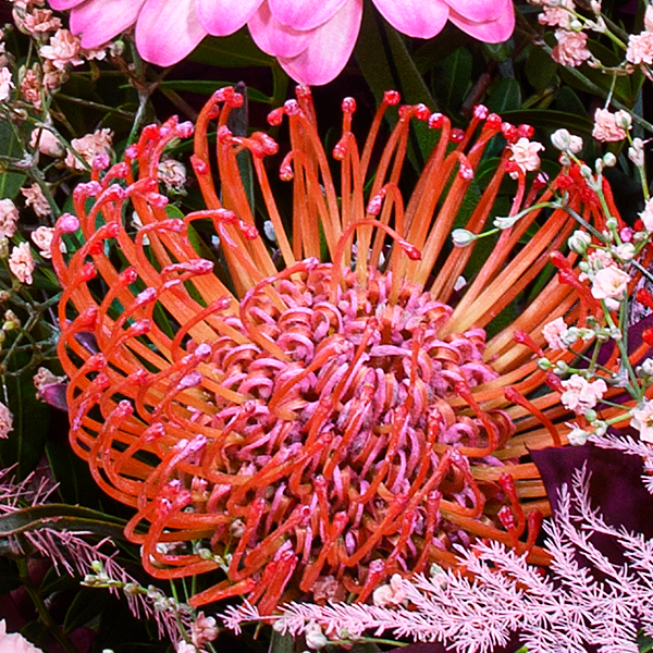 Premiumstrauß Herbstduft mit Premiumvase & Ferrero Giotto 3er