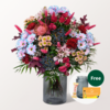 Premium Bouquet Herbstliebe with Premium Vase & Teaballs & 3 Ferrero Giotto