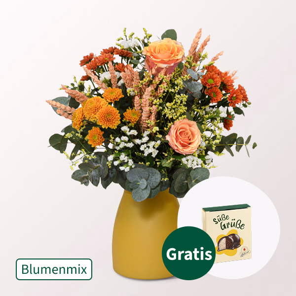 Blumenmix Herbstgeflüster mit Halloren Kugeln