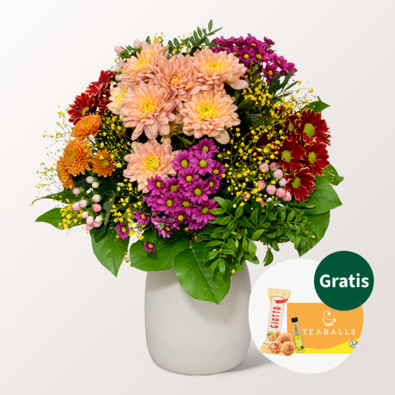Blumenmix Herbstglanz mit Teaballs & Ferrero Giotto 3er