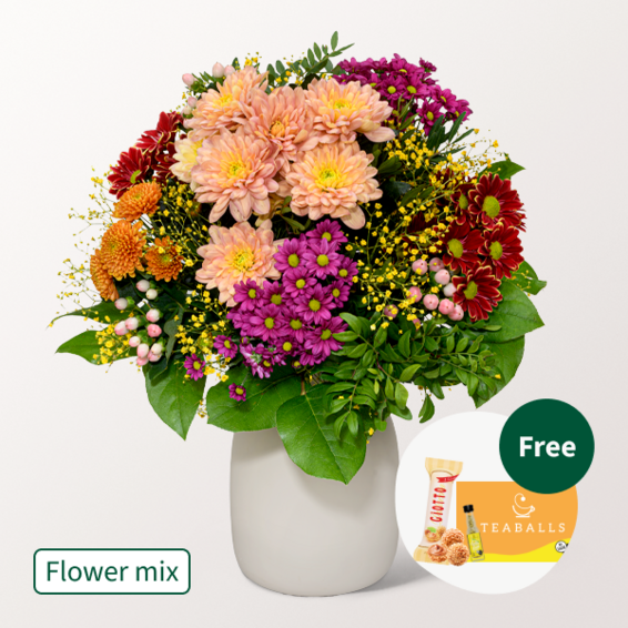Flower Mix Herbstglanz with 3 Ferrero Giotto & Teaballs