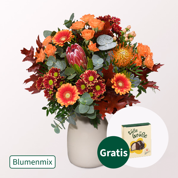 Blumenmix Herbstliebling mit Halloren Kugeln