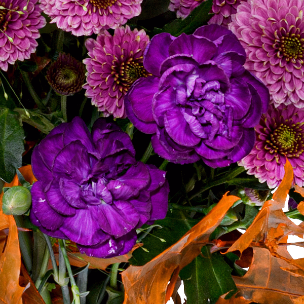 Blumenmix Herbstträumerei mit Halloren Kugeln