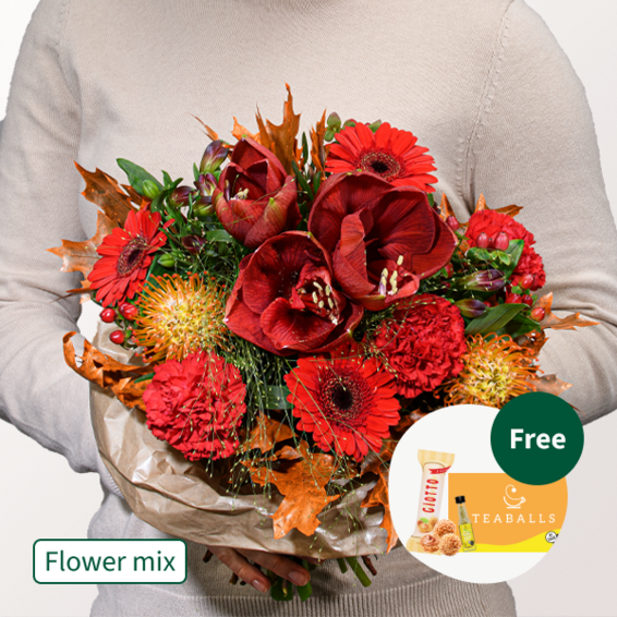 Flower Mix Herbstgold with 3 Ferrero Giotto & Teaballs