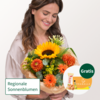 Blumenmix Sunny Greetings mit Teaballs & Ferrero Giotto 3er