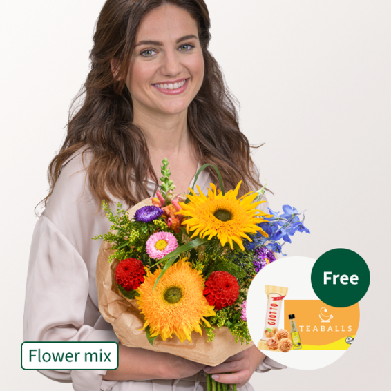 Flower Mix Happy Days with Teaballs & 3 Ferrero Giotto