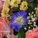 Premiumstrauß Meisterwerk mit Premiumvase & Ferrero Giotto 3er