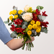Blumenmix Lust auf Sommer mit Stielhalter & Ferrero Giotto 3er