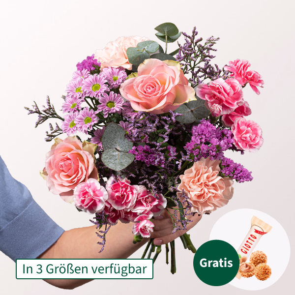 Blumenmix Muttertagsgruß mit Ferrero Giotto 3er