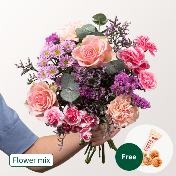 Flower Mix Muttertagsgruß with 3 Ferrero Giotto