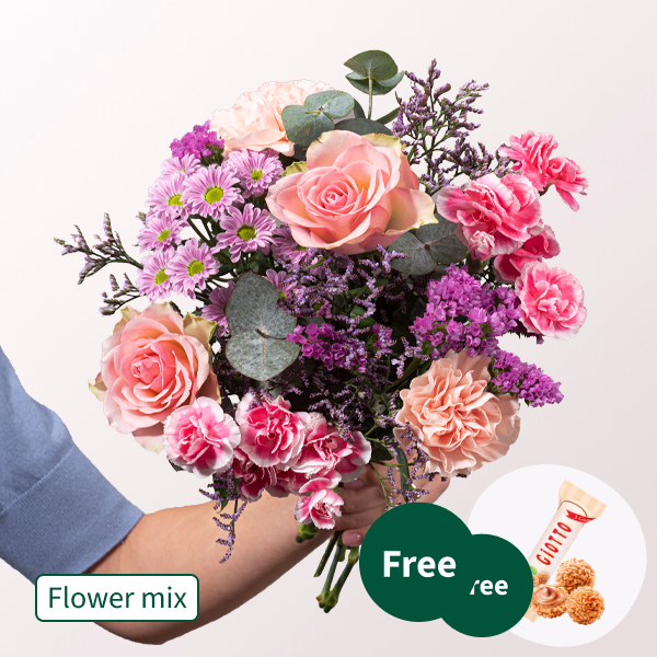 Flower Mix Muttertagsgruß with 3 Ferrero Giotto