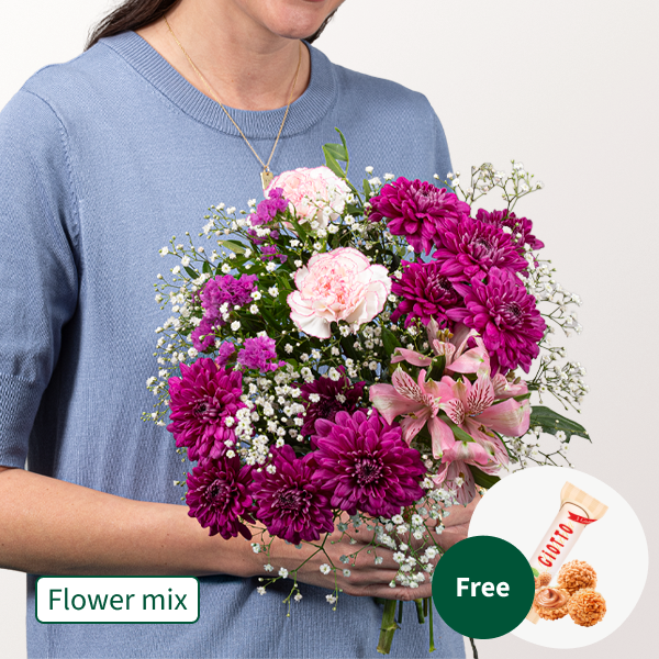 Flower Mix Für Mama with 3 Ferrero Giotto