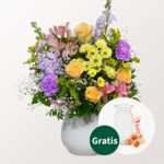 Blumenstrauß Blütenexplosion mit Vase & Ferrero Giotto 3er