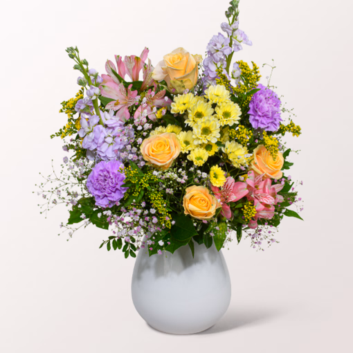 Blumenstrauß Blütenexplosion mit Vase & Ferrero Giotto 3er