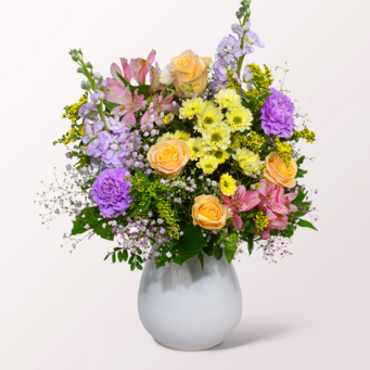 Flower Bouquet Blütenexplosion mit vase & 3 Ferrero Giotto