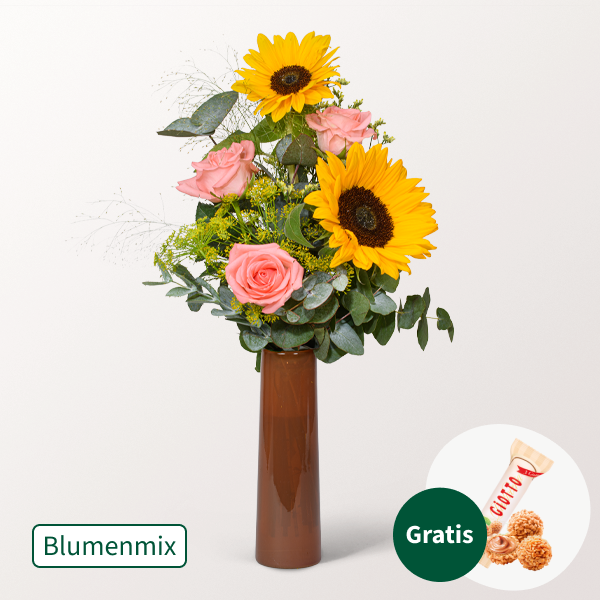 Blumenmix Superheldin mit Ferrero Giotto 3er