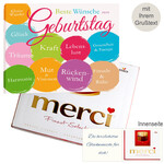Persönliche Grußkarte mit Merci: Beste Wünsche zum Geburtstag (250 g)