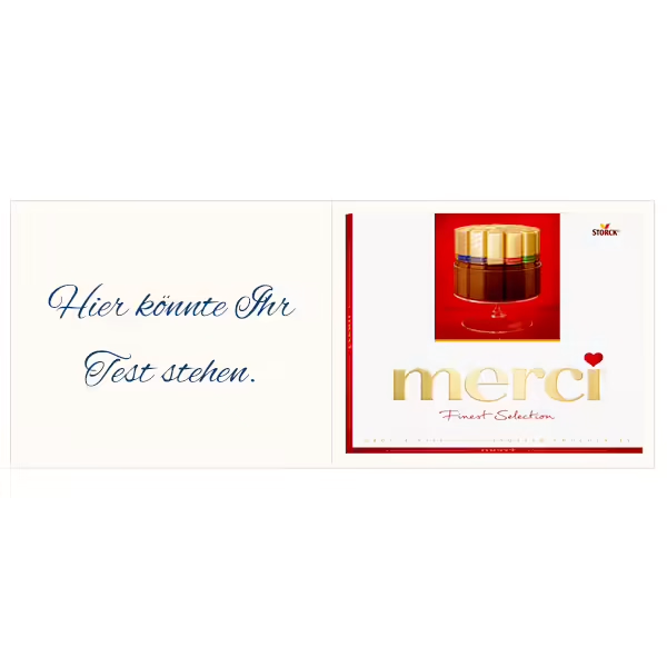 Ihr Text für die Innenseite der Merci