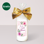 Muttertags-Set mit Blumenstrauß, Kerze, Piccolo sowie mit Kerze & Piccolo