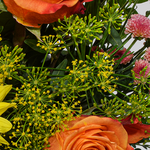 Flower Bouquet Sonnenfreude with vase & 3 Ferrero Giotto