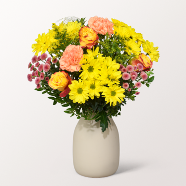 Blumenstrauß Sommerschönheit mit Vase & Ferrero Giotto 3er