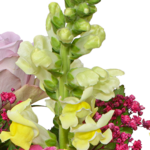 Flower Bouquet Sommerfreude with vase & 3 Ferrero Giotto