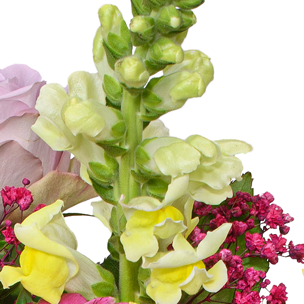 Blumenstrauß Sommerfreude mit Vase & Ferrero Giotto